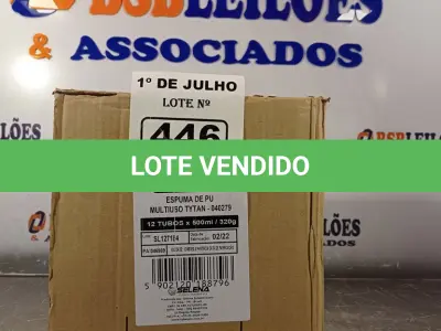LOTE 446 - 12 LATAS DE ESPUMA DE PU MULTIUSO TYTAN. (NO ESTADO, LEILÃO NÃO TEM GARANTIA E NEM DEVOLUÇÃO, SUJEITO A POSSÍVEIS AVARIAS VISÍVEIS/OCULTAS E/OU AUSÊNCIA DE COMPONENTES).
