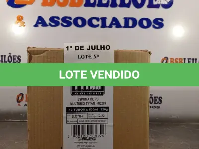 LOTE 201 - 12 LATAS DE ESPUMA DE PU MULTIUSO TYTAN. (NO ESTADO, LEILÃO NÃO TEM GARANTIA E NEM DEVOLUÇÃO, SUJEITO A POSSÍVEIS AVARIAS VISÍVEIS/OCULTAS E/OU AUSÊNCIA DE COMPONENTES).