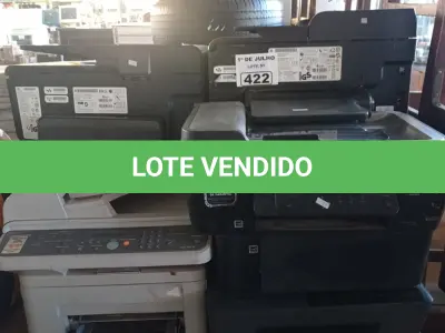 LOTE 422 - 10 IMPRESSORAS MARCAS E MODELOS DIVERSOS PARA RETIRADA DE PEÇAS. (NO ESTADO, LEILÃO NÃO TEM GARANTIA E NEM DEVOLUÇÃO, SUJEITO A POSSÍVEIS AVARIAS VISÍVEIS/OCULTAS E/OU AUSÊNCIA DE COMPONENTES).