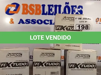 LOTE 198 - 04 CAIXAS COM ADESIVO VEDANTE A BASE DE PESILOX COM 12 BISNAGAS CADA. (NO ESTADO, LEILÃO NÃO TEM GARANTIA E NEM DEVOLUÇÃO, SUJEITO A POSSÍVEIS AVARIAS VISÍVEIS/OCULTAS E/OU AUSÊNCIA DE COMPONENTES).