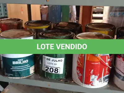 LOTE 208 - 01 LOTE COM VÁRIOS GALÕES 3,6L DE TINTAS CORES DIVERSAS. (NO ESTADO, LEILÃO NÃO TEM GARANTIA E NEM DEVOLUÇÃO, SUJEITO A POSSÍVEIS AVARIAS VISÍVEIS/OCULTAS E/OU AUSÊNCIA DE COMPONENTES).