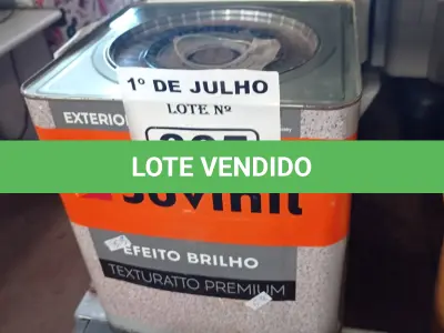 LOTE 365 - 01 LATA DE TEXTURATTO EFEITO BRILHO SUVINIL 24KG. (NO ESTADO, LEILÃO NÃO TEM GARANTIA E NEM DEVOLUÇÃO, SUJEITO A POSSÍVEIS AVARIAS VISÍVEIS/OCULTAS E/OU AUSÊNCIA DE COMPONENTES).