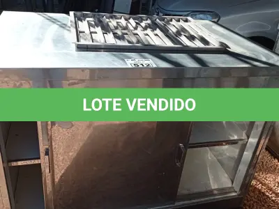 LOTE 512 - 01 BALCÃO EM INOX COM 02 PORTAS DE CORRER. (NO ESTADO, LEILÃO NÃO TEM GARANTIA E NEM DEVOLUÇÃO, SUJEITO A POSSÍVEIS AVARIAS VISÍVEIS/OCULTAS E/OU AUSÊNCIA DE COMPONENTES).