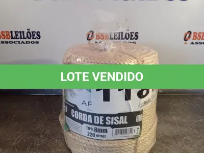 LOTE 118 - 01 - 220 METROS CORDA SISAL 8MM (NO ESTADO, NÃO SABEMOS SE FUNCIONA. LEILÃO NÃO TEM GARANTIA E NEM DEVOLUÇÃO, SUJEITO A POSSÍVEIS AVARIAS VISÍVEIS/OCULTAS E/OU AUSÊNCIA DE COMPONENTES)