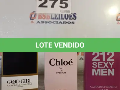 LOTE 275 - 03 – PERFUMES DIVERSOS (NO ESTADO, NÃO SABEMOS SE FUNCIONA. LEILÃO NÃO TEM GARANTIA E NEM DEVOLUÇÃO, SUJEITO A POSSÍVEIS AVARIAS VISÍVEIS/OCULTAS E/OU AUSÊNCIA DE COMPONENTES)
