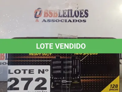 LOTE 272 - 01 - JOGO DE FERRAMENTAS COM 128 PEÇAS TITANIUM (NO ESTADO, NÃO SABEMOS SE FUNCIONA. LEILÃO NÃO TEM GARANTIA E NEM DEVOLUÇÃO, SUJEITO A POSSÍVEIS AVARIAS VISÍVEIS/OCULTAS E/OU AUSÊNCIA DE COMPONENTES)