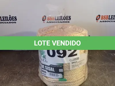 LOTE 092 - 01 - 220 METROS CORDA SISAL 8MM (NO ESTADO, NÃO SABEMOS SE FUNCIONA. LEILÃO NÃO TEM GARANTIA E NEM DEVOLUÇÃO, SUJEITO A POSSÍVEIS AVARIAS VISÍVEIS/OCULTAS E/OU AUSÊNCIA DE COMPONENTES)