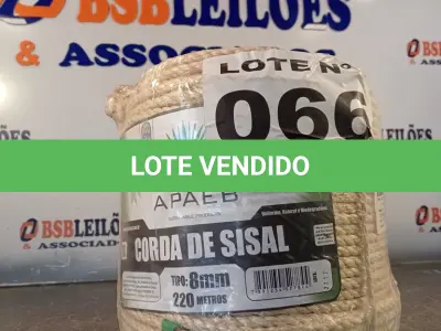 LOTE 066 - 01 - 220 METROS CORDA SISAL 8MM (NO ESTADO, NÃO SABEMOS SE FUNCIONA. LEILÃO NÃO TEM GARANTIA E NEM DEVOLUÇÃO, SUJEITO A POSSÍVEIS AVARIAS VISÍVEIS/OCULTAS E/OU AUSÊNCIA DE COMPONENTES)