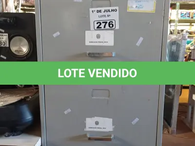 LOTE 276 - 01 ARMÁRIO DE AÇO COM 04 GAVETAS. (NO ESTADO, LEILÃO NÃO TEM GARANTIA E NEM DEVOLUÇÃO, SUJEITO A POSSÍVEIS AVARIAS VISÍVEIS/OCULTAS E/OU AUSÊNCIA DE COMPONENTES).