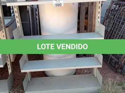 LOTE 500 - 01 ESTANTE DE FERRO COM 06 PRATELEIRAS. (NO ESTADO, LEILÃO NÃO TEM GARANTIA E NEM DEVOLUÇÃO, SUJEITO A POSSÍVEIS AVARIAS VISÍVEIS/OCULTAS E/OU AUSÊNCIA DE COMPONENTES).