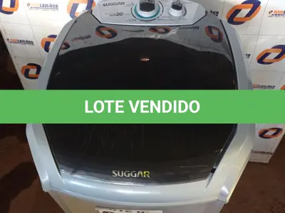 LOTE 044 - 01 - LAVADORA LAVAMAX ECO 20 KG PRATA SUGGAR LE2002PR (NO ESTADO, NÃO SABEMOS SE FUNCIONA. LEILÃO NÃO TEM GARANTIA E NEM DEVOLUÇÃO, SUJEITO A POSSÍVEIS AVARIAS VISÍVEIS/OCULTAS E/OU AUSÊNCIA DE COMPONENTES)