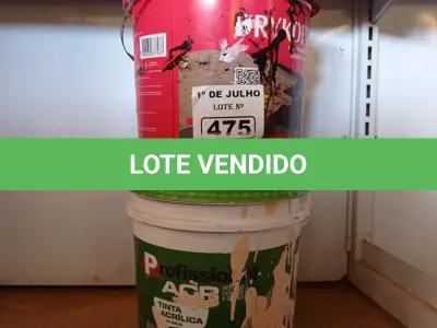LOTE 475 - 01 BALDE DE DRYKOPRIMER ACQUA E 01 BALDE DE TINTA ACRÍLICA NA COR PÊSSEGO 18L. (NO ESTADO, LEILÃO NÃO TEM GARANTIA E NEM DEVOLUÇÃO, SUJEITO A POSSÍVEIS AVARIAS VISÍVEIS/OCULTAS E/OU AUSÊNCIA DE COMPONENTES).