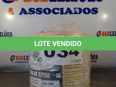 LOTE 034 - 01 - 140 METROS CORDA SISAL 10MM (NO ESTADO, NÃO SABEMOS SE FUNCIONA. LEILÃO NÃO TEM GARANTIA E NEM DEVOLUÇÃO, SUJEITO A POSSÍVEIS AVARIAS VISÍVEIS/OCULTAS E/OU AUSÊNCIA DE COMPONENTES)