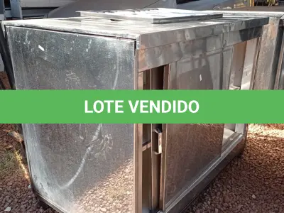 LOTE 512 - 01 BALCÃO EM INOX COM 02 PORTAS DE CORRER. (NO ESTADO, LEILÃO NÃO TEM GARANTIA E NEM DEVOLUÇÃO, SUJEITO A POSSÍVEIS AVARIAS VISÍVEIS/OCULTAS E/OU AUSÊNCIA DE COMPONENTES).