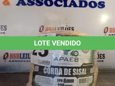 LOTE 125 - 01 - 220 METROS CORDA SISAL 6MM (NO ESTADO, NÃO SABEMOS SE FUNCIONA. LEILÃO NÃO TEM GARANTIA E NEM DEVOLUÇÃO, SUJEITO A POSSÍVEIS AVARIAS VISÍVEIS/OCULTAS E/OU AUSÊNCIA DE COMPONENTES)