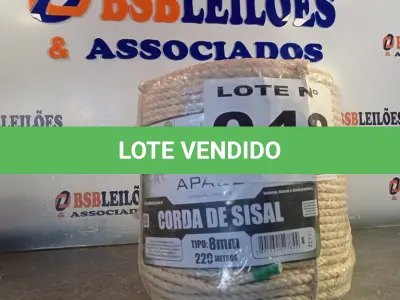 LOTE 048 - 01 - 220 METROS CORDA SISAL 8MM (NO ESTADO, NÃO SABEMOS SE FUNCIONA. LEILÃO NÃO TEM GARANTIA E NEM DEVOLUÇÃO, SUJEITO A POSSÍVEIS AVARIAS VISÍVEIS/OCULTAS E/OU AUSÊNCIA DE COMPONENTES)