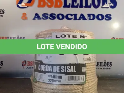 LOTE 118 - 01 - 220 METROS CORDA SISAL 8MM (NO ESTADO, NÃO SABEMOS SE FUNCIONA. LEILÃO NÃO TEM GARANTIA E NEM DEVOLUÇÃO, SUJEITO A POSSÍVEIS AVARIAS VISÍVEIS/OCULTAS E/OU AUSÊNCIA DE COMPONENTES)