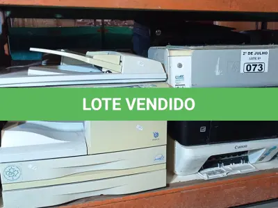 LOTE 073 - 10 IMPRESSORAS MARCAS E MODELOS DIVERSOS PARA RETIRADA DE PEÇAS. (NO ESTADO, LEILÃO NÃO TEM GARANTIA E NEM DEVOLUÇÃO, SUJEITO A POSSÍVEIS AVARIAS VISÍVEIS/OCULTAS E/OU AUSÊNCIA DE COMPONENTES).