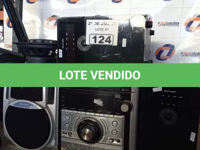 LOTE 124 - 02 SUBWOOFER, 01 APARELHO DE SOM E 01 ALTO-FALANTE MARCAS E MODELOS DIVERSOS. (NO ESTADO, LEILÃO NÃO TEM GARANTIA E NEM DEVOLUÇÃO, SUJEITO A POSSÍVEIS AVARIAS VISÍVEIS/OCULTAS E/OU AUSÊNCIA DE COMPONENTES).