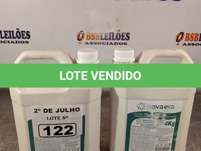 LOTE 122 - 02 GALÕES DE ÁLCOOL EM GEL ANTISSÉPTICO HIGIENIZADOR DE MÃOS 70% 4KG CADA. (NO ESTADO, LEILÃO NÃO TEM GARANTIA E NEM DEVOLUÇÃO, SUJEITO A POSSÍVEIS AVARIAS VISÍVEIS/OCULTAS E/OU AUSÊNCIA DE COMPONENTES).