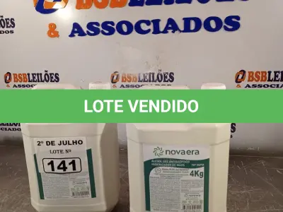LOTE 141 - 02 GALÕES DE ÁLCOOL EM GEL ANTISSÉPTICO HIGIENIZADOR DE MÃOS 70% 4KG CADA. (NO ESTADO, LEILÃO NÃO TEM GARANTIA E NEM DEVOLUÇÃO, SUJEITO A POSSÍVEIS AVARIAS VISÍVEIS/OCULTAS E/OU AUSÊNCIA DE COMPONENTES).