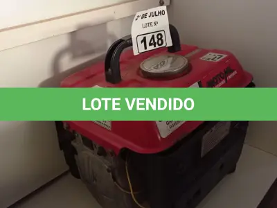 LOTE 148 - 01 GERADOR A GASOLINA MARCA MOTOMIL. (NO ESTADO, LEILÃO NÃO TEM GARANTIA E NEM DEVOLUÇÃO, SUJEITO A POSSÍVEIS AVARIAS VISÍVEIS/OCULTAS E/OU AUSÊNCIA DE COMPONENTES).