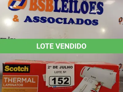 LOTE 152 - 01 IMPRESSORA SCOTCH THERMAL LAMINATOR.  (NO ESTADO, LEILÃO NÃO TEM GARANTIA E NEM DEVOLUÇÃO, SUJEITO A POSSÍVEIS AVARIAS VISÍVEIS/OCULTAS E/OU AUSÊNCIA DE COMPONENTES).
