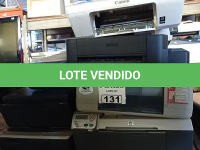 LOTE 131 - 10 IMPRESSORAS MARCAS E MODELOS DIVERSOS PARA RETIRADA DE PEÇAS. (NO ESTADO, LEILÃO NÃO TEM GARANTIA E NEM DEVOLUÇÃO, SUJEITO A POSSÍVEIS AVARIAS VISÍVEIS/OCULTAS E/OU AUSÊNCIA DE COMPONENTES).