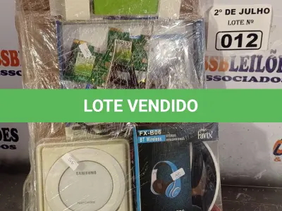 LOTE 012 - 01 CARREGADOR WIRELESS, 02 PLACAS DE REDE WIFI, 01 POWER BANK E 01 FONE DE OUVIDO. (NO ESTADO, LEILÃO NÃO TEM GARANTIA E NEM DEVOLUÇÃO, SUJEITO A POSSÍVEIS AVARIAS VISÍVEIS/OCULTAS E/OU AUSÊNCIA DE COMPONENTES).