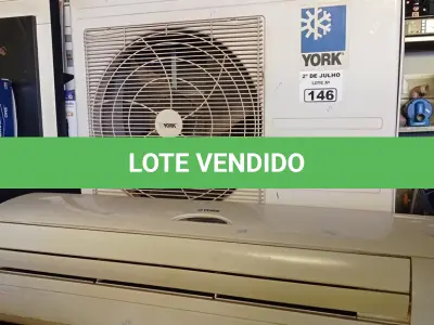 LOTE 146 - 01 AR CONDICIONADO MARCA YORK 24.000 BTU. (NO ESTADO, LEILÃO NÃO TEM GARANTIA E NEM DEVOLUÇÃO, SUJEITO A POSSÍVEIS AVARIAS VISÍVEIS/OCULTAS E/OU AUSÊNCIA DE COMPONENTES).