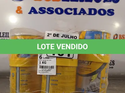 LOTE 101 - 06 LATAS DE ADESIVO ESTRUTURAL DE BASE EPÓXI MEDIA FLUIDEZ COMPONENTES A+B. (NO ESTADO, LEILÃO NÃO TEM GARANTIA E NEM DEVOLUÇÃO, SUJEITO A POSSÍVEIS AVARIAS VISÍVEIS/OCULTAS E/OU AUSÊNCIA DE COMPONENTES).