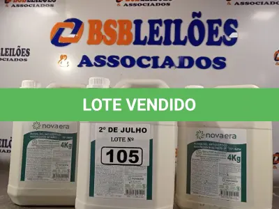LOTE 105 - 03 GALÕES DE ÁLCOOL EM GEL ANTISSÉPTICO HIGIENIZADOR DE MÃOS 70% 4KG CADA. (NO ESTADO, LEILÃO NÃO TEM GARANTIA E NEM DEVOLUÇÃO, SUJEITO A POSSÍVEIS AVARIAS VISÍVEIS/OCULTAS E/OU AUSÊNCIA DE COMPONENTES).