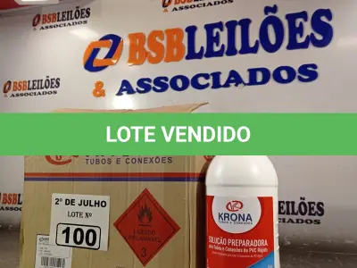 LOTE 100 - 06 LITROS DE SOLUÇÃO PREPARADORA PARA TUBOS E CONEXÕES DE PVC RÍGIDO LINHA ÁGUA FRIA. (NO ESTADO, LEILÃO NÃO TEM GARANTIA E NEM DEVOLUÇÃO, SUJEITO A POSSÍVEIS AVARIAS VISÍVEIS/OCULTAS E/OU AUSÊNCIA DE COMPONENTES).