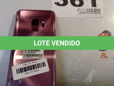 LOTE 361 - 01 - SAMSUNG GALAXY S9 64GB (NO ESTADO, NÃO SABEMOS SE FUNCIONA. LEILÃO NÃO TEM GARANTIA E NEM DEVOLUÇÃO, SUJEITO A POSSÍVEIS AVARIAS VISÍVEIS/OCULTAS E/OU AUSÊNCIA DE COMPONENTES)