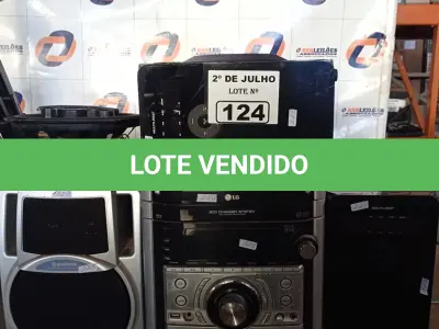 LOTE 124 - 02 SUBWOOFER, 01 APARELHO DE SOM E 01 ALTO-FALANTE MARCAS E MODELOS DIVERSOS. (NO ESTADO, LEILÃO NÃO TEM GARANTIA E NEM DEVOLUÇÃO, SUJEITO A POSSÍVEIS AVARIAS VISÍVEIS/OCULTAS E/OU AUSÊNCIA DE COMPONENTES).