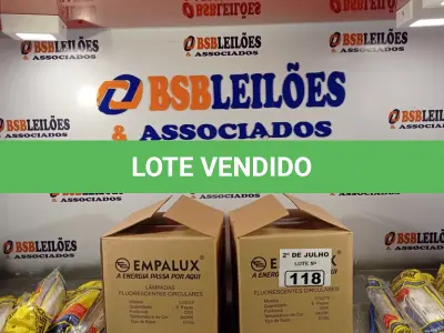 LOTE 118 - 02 CAIXAS COM LÂMPADAS FLUORESCENTES CIRCULARES 22W/6400K COM 06 PEÇAS CADA E 10 REATORES. (NO ESTADO, LEILÃO NÃO TEM GARANTIA E NEM DEVOLUÇÃO, SUJEITO A POSSÍVEIS AVARIAS VISÍVEIS/OCULTAS E/OU AUSÊNCIA DE COMPONENTES).