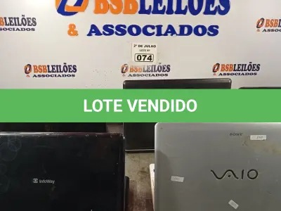 LOTE 074 - 05 NOTEBOOK’S MARCAS E MODELOS DIVERSOS PARA RETIRADA DE PEÇAS. (NO ESTADO, LEILÃO NÃO TEM GARANTIA E NEM DEVOLUÇÃO, SUJEITO A POSSÍVEIS AVARIAS VISÍVEIS/OCULTAS E/OU AUSÊNCIA DE COMPONENTES).