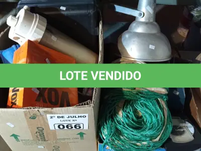 LOTE 066 - 01 LOTE COM MATÉRIAS DIVERSOS. (NO ESTADO, LEILÃO NÃO TEM GARANTIA E NEM DEVOLUÇÃO, SUJEITO A POSSÍVEIS AVARIAS VISÍVEIS/OCULTAS E/OU AUSÊNCIA DE COMPONENTES).