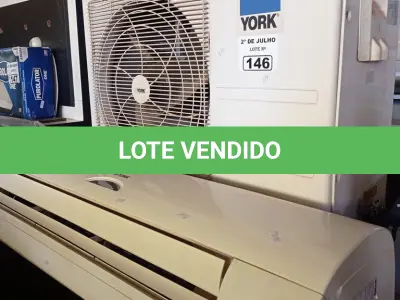 LOTE 146 - 01 AR CONDICIONADO MARCA YORK 24.000 BTU. (NO ESTADO, LEILÃO NÃO TEM GARANTIA E NEM DEVOLUÇÃO, SUJEITO A POSSÍVEIS AVARIAS VISÍVEIS/OCULTAS E/OU AUSÊNCIA DE COMPONENTES).