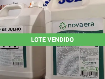 LOTE 141 - 02 GALÕES DE ÁLCOOL EM GEL ANTISSÉPTICO HIGIENIZADOR DE MÃOS 70% 4KG CADA. (NO ESTADO, LEILÃO NÃO TEM GARANTIA E NEM DEVOLUÇÃO, SUJEITO A POSSÍVEIS AVARIAS VISÍVEIS/OCULTAS E/OU AUSÊNCIA DE COMPONENTES).