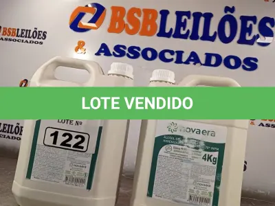 LOTE 122 - 02 GALÕES DE ÁLCOOL EM GEL ANTISSÉPTICO HIGIENIZADOR DE MÃOS 70% 4KG CADA. (NO ESTADO, LEILÃO NÃO TEM GARANTIA E NEM DEVOLUÇÃO, SUJEITO A POSSÍVEIS AVARIAS VISÍVEIS/OCULTAS E/OU AUSÊNCIA DE COMPONENTES).
