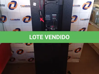 LOTE 214 - 01 - CAIXA AMPLIFICADA AMVOX ACA 1002 TROVÃO, BLUETOOTH, POTÊNCIA 1000W, 2 SUBWOOFER DE 10 (NO ESTADO, NÃO SABEMOS SE FUNCIONA. LEILÃO NÃO TEM GARANTIA E NEM DEVOLUÇÃO, SUJEITO A POSSÍVEIS AVARIAS VISÍVEIS/OCULTAS E/OU AUSÊNCIA DE COMPONENTES)