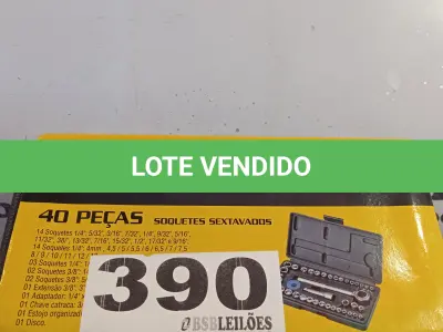 LOTE 390 - 01- JOGO DE SOQUETE 40 PEÇAS CHAVE REVERSÍVEL ¼ (NO ESTADO, NÃO SABEMOS SE FUNCIONA. LEILÃO NÃO TEM GARANTIA E NEM DEVOLUÇÃO, SUJEITO A POSSÍVEIS AVARIAS VISÍVEIS/OCULTAS E/OU AUSÊNCIA DE COMPONENTES)