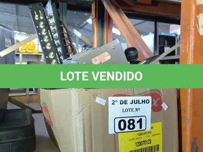 LOTE 081 - 01 CAIXA COM EQUIPAMENTOS DE ÁUDIO E VÍDEO. (NO ESTADO, LEILÃO NÃO TEM GARANTIA E NEM DEVOLUÇÃO, SUJEITO A POSSÍVEIS AVARIAS VISÍVEIS/OCULTAS E/OU AUSÊNCIA DE COMPONENTES).