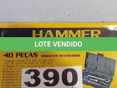 LOTE 390 - 01- JOGO DE SOQUETE 40 PEÇAS CHAVE REVERSÍVEL ¼ (NO ESTADO, NÃO SABEMOS SE FUNCIONA. LEILÃO NÃO TEM GARANTIA E NEM DEVOLUÇÃO, SUJEITO A POSSÍVEIS AVARIAS VISÍVEIS/OCULTAS E/OU AUSÊNCIA DE COMPONENTES)