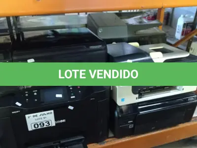 LOTE 093 - 10 IMPRESSORAS MARCAS E MODELOS DIVERSOS PARA RETIRADA DE PEÇAS. (NO ESTADO, LEILÃO NÃO TEM GARANTIA E NEM DEVOLUÇÃO, SUJEITO A POSSÍVEIS AVARIAS VISÍVEIS/OCULTAS E/OU AUSÊNCIA DE COMPONENTES).