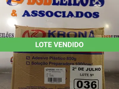 LOTE 036 - 06 FRASCOS DE ADESIVO PLÁSTICO PARA TUBOS E CONEXÕES DE PVC RÍGIDO LINHA ÁGUA FRIA 850G. (NO ESTADO, LEILÃO NÃO TEM GARANTIA E NEM DEVOLUÇÃO, SUJEITO A POSSÍVEIS AVARIAS VISÍVEIS/OCULTAS E/OU AUSÊNCIA DE COMPONENTES).