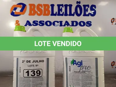 LOTE 139 - 10 LITROS DE AGI PRO RESTAURADOR DE BRILHO. (NO ESTADO, LEILÃO NÃO TEM GARANTIA E NEM DEVOLUÇÃO, SUJEITO A POSSÍVEIS AVARIAS VISÍVEIS/OCULTAS E/OU AUSÊNCIA DE COMPONENTES).