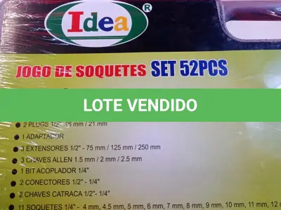 LOTE 003 - 01 JOGO DE SOQUETES SET 52 PEÇAS. (NO ESTADO, LEILÃO NÃO TEM GARANTIA E NEM DEVOLUÇÃO, SUJEITO A POSSÍVEIS AVARIAS VISÍVEIS/OCULTAS E/OU AUSÊNCIA DE COMPONENTES).