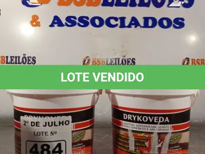LOTE 484 - 02 BALDES DE DRYKOVEDA, ADITIVO IMPERMEABILIZANTE PARA CONCRETO E ARGAMASSAS 3,6L. (NO ESTADO, LEILÃO NÃO TEM GARANTIA E NEM DEVOLUÇÃO, SUJEITO A POSSÍVEIS AVARIAS VISÍVEIS/OCULTAS E/OU AUSÊNCIA DE COMPONENTES).